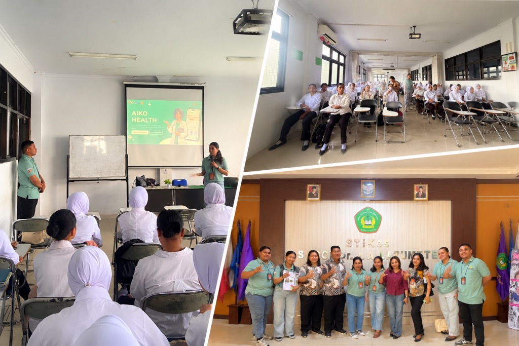 Students and staff at STIKes Latumeten during an Aiko Health visit