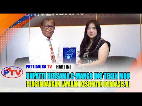 Pattimura TV still of the Unpatti and G-Mango MoU signing